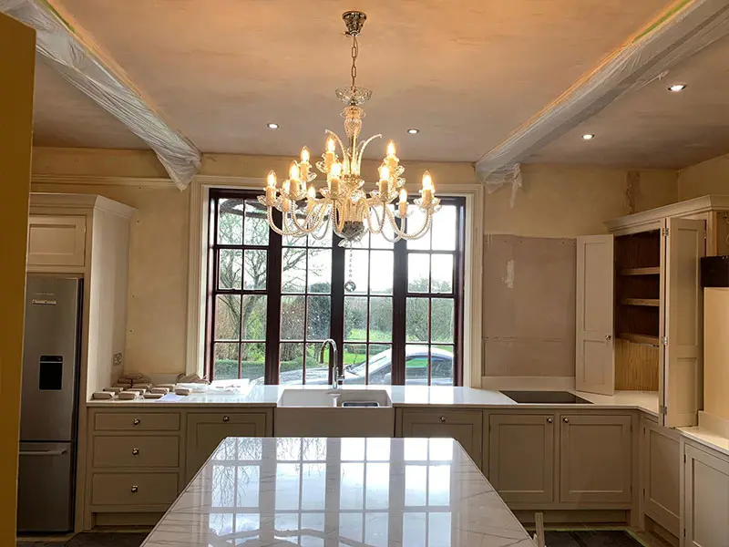 Domestic electrician working on home electrics